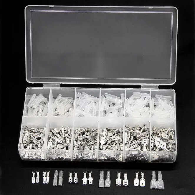 

450PCS 2.8/4.8/6.3mm Assorted Automotive Splice Crimp Terminals Insulated Electrical Wire Butt Connectors Kit Female Male Spade
