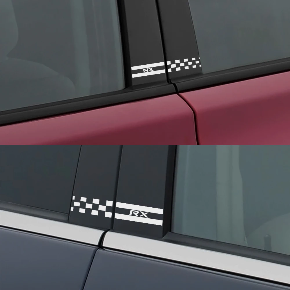 2PCS For Lexus RX 300 330 IS 250 300 GX 400 460 UX 200 NX LX LS GS ES CT200h Fsport Car Window B Pillars Stickers Accessories (5)