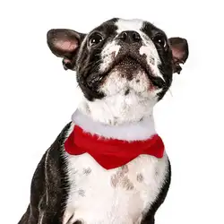 Мягкий плюшевый шарф с кружевным воротником для маленьких собак, кошек, Рождественская одежда