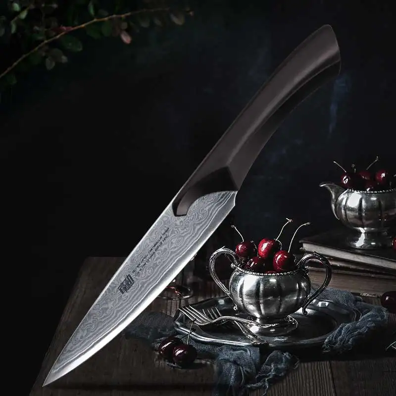 Findking Универсальный нож 5 дюймов cheetah Damascus японский VG10 острое стальное лезвие