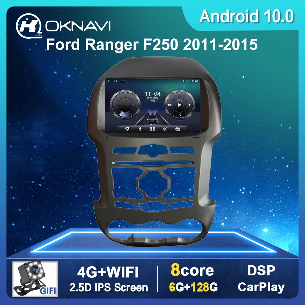 

9'' Android 10.0 Auto Car Radio For Ford Ranger F250 2011-2015 GPS Navigation Android 2 Din IPS Screen DSP DVD Multimedia Playe