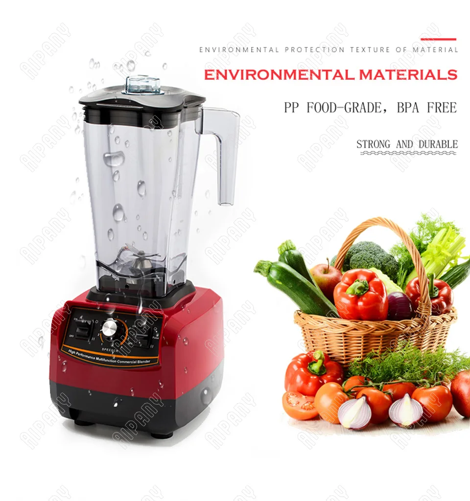 A5500 BPA бесплатно коммерческий Электрический блендер кухонный комбайн 3L 2200W смузи Миксер для кухонного оборудования