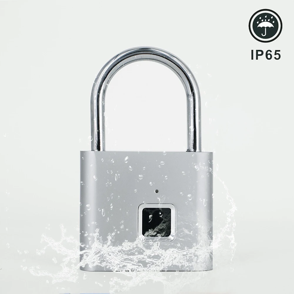 

Keyless USB Rechargeable Door Lock Fingerprint Smart Padlock Quick Unlock Zinc alloy Metal Padlock For handbag/closet safety