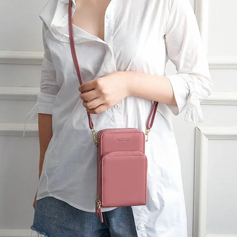 Women Leather Mini Crossbody Shoulder Bag Large Capacity Phone PouchLadies Purse Zipper Messenger Bags Diaper Maternity Bag
