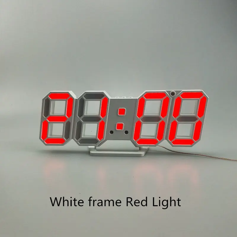 Red A 3D светодиодный настенные часы современный дизайн цифровые настольные часы будильник ночник Saat reloj de pared часы для украшения дома гостиной - Цвет: Red A
