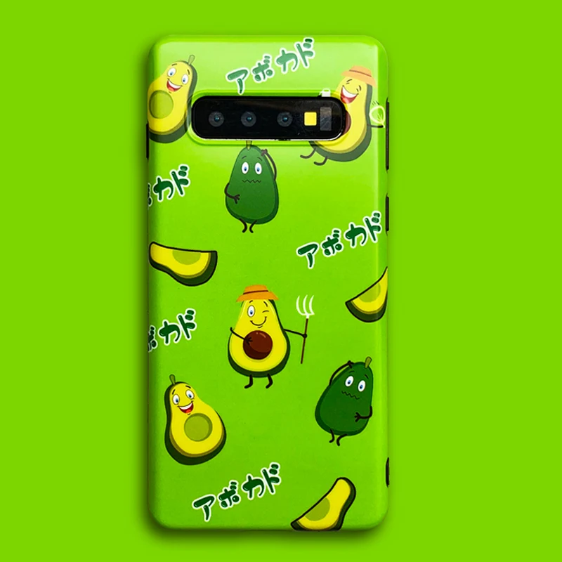 

Cartoon Cute Green Avocado Japanese Case For Samsung Galaxy S10 S10e S10 Plus Silicone Cover Thin Soft TUP Glossy Phone Cases