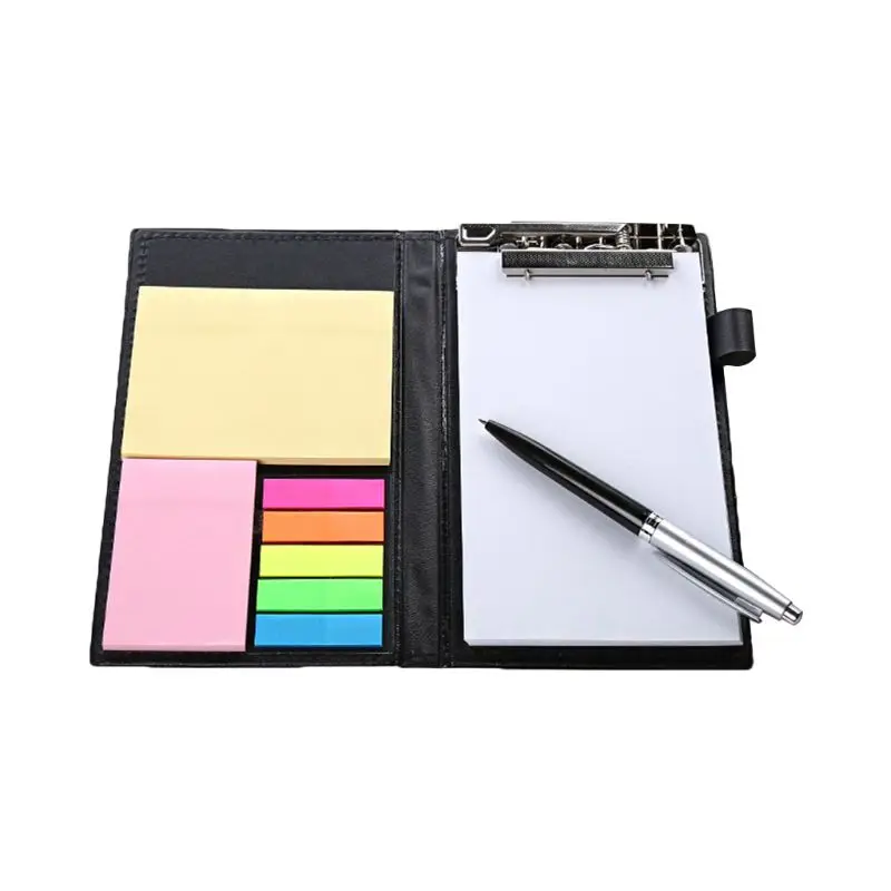 

Creative Sticky Notes Notepad Stationery Leather Diary Notebook with Pen Office