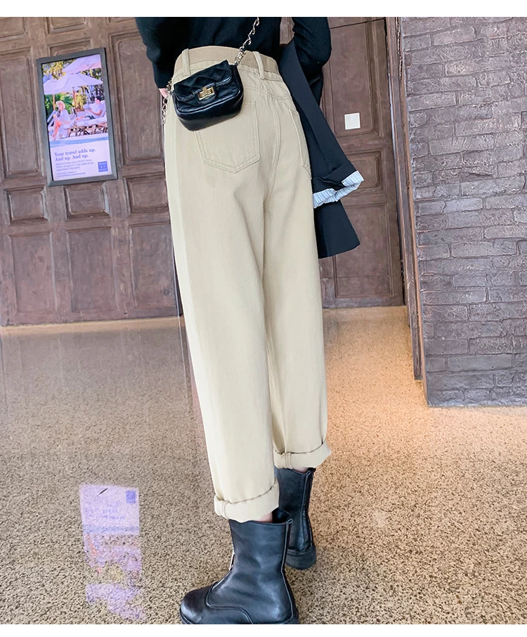 Брюки-шаровары для женщин; свободные брюки с высокой талией; Pantalon Femme; повседневные широкие прямые брюки; ; винтажные брюки в стиле ретро