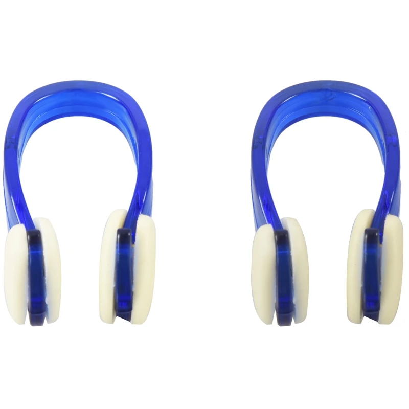 Swimming Diving Waterproof Nasal Splint Nose Clip Blue White 2 Pieces
