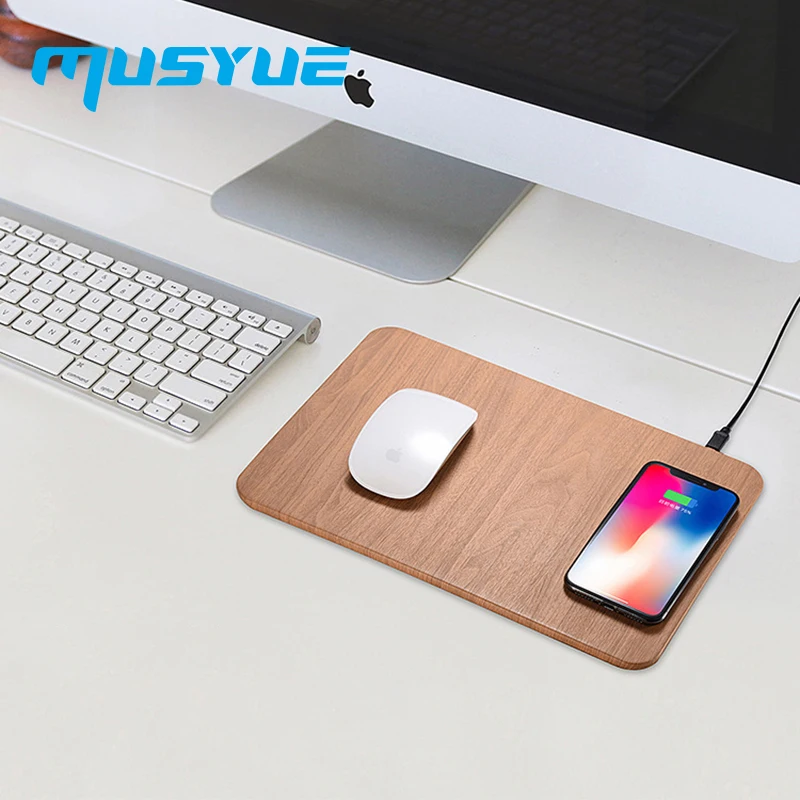 

Musyue 10W QI Wireless Charger for iPhone XR XS Xs Max 8 X Samsung Note 10 S10 Wireless Charging Phone Charger with Mouse Pad
