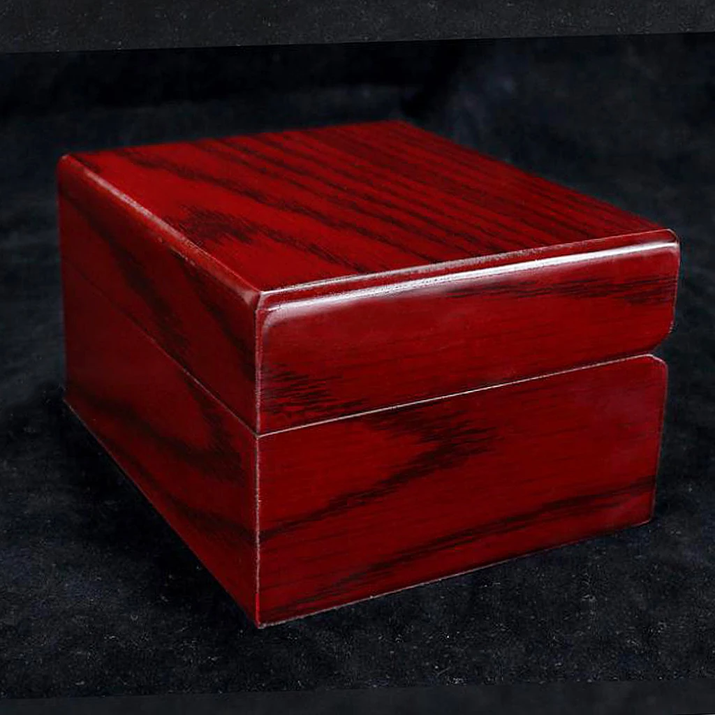 Watch Storage Box Watch Display Stand Wine Red Wood Single Watch Display Case Wooden Watch Box Bracelet Storage Organiser Box for Valentine Day, Birthday, Christmas