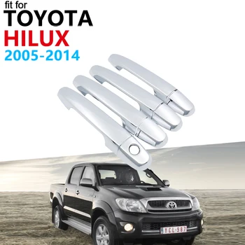 

Door Handle Car Accessories for Toyota Hilux AN10 AN20 AN30 SR5 2005~2014 Chrome Handle Cover Trim Set Car Stickers 2013 2012