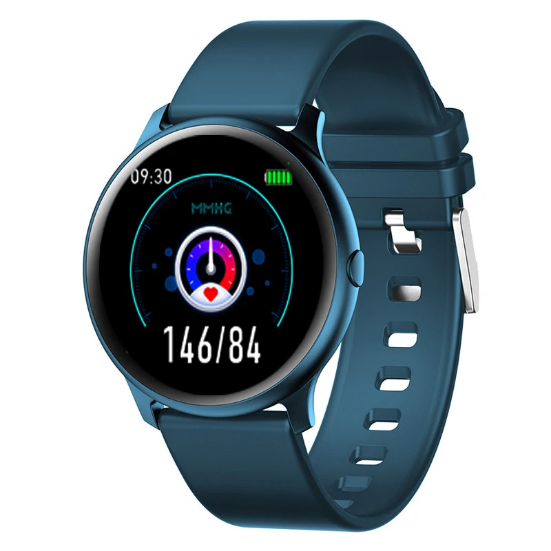 blue KW19 браслет, измеритель артериального давления, пульсометр, смарт-браслет, часы, фитнес-трекер, спортивные Смарт-часы для женщин - Цвет: blue