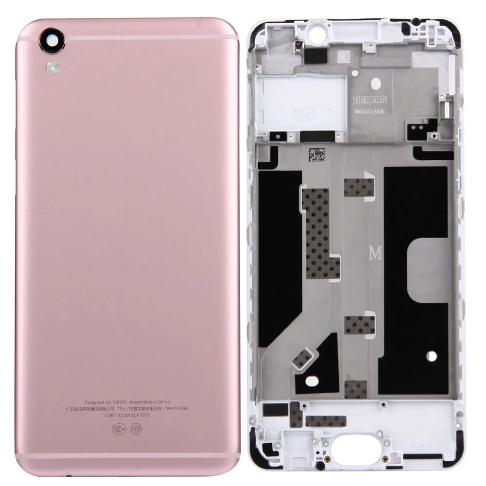 Для OPPO R9/F1 Plus Передняя крышка корпуса ЖК-рамка+ Крышка батарейного отсека для телефона задняя крышка задней крышки Запасная часть