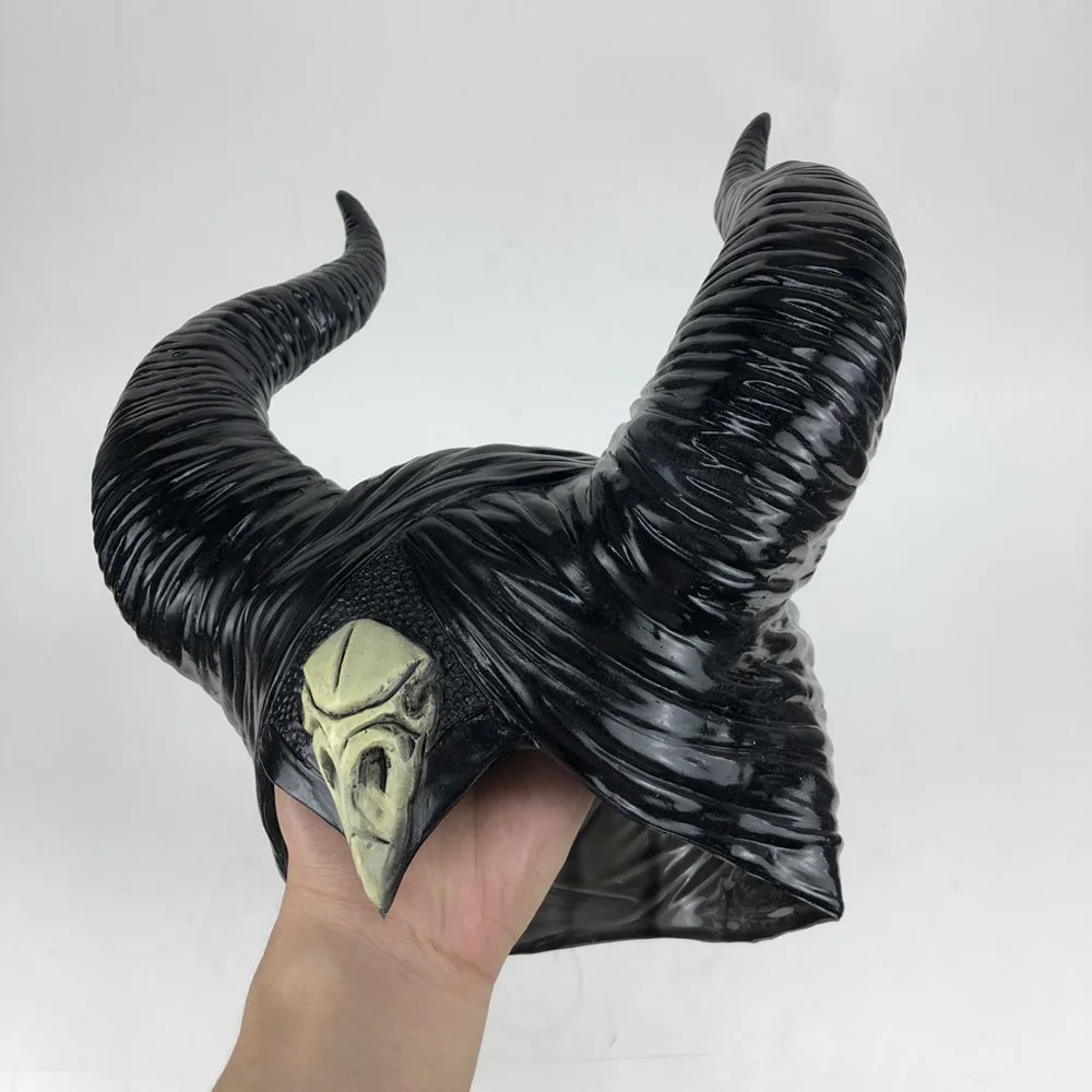 Maleficent любовница злая маска повязка на глаза для косплея Черная Королева рога головной убор шлем Хэллоуин для маскарада, карнавала вечерние реквизиты