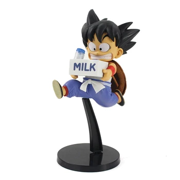 

BWFC Dragon Ball Z Son Goku Action Figure Running Kakarotto Gokou Childhood Carry Milk Model Toys Gift for Kids