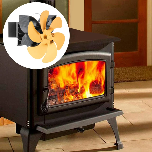 6-Blade Heat Powered Gas Burning Silent Fireplace Circulating Hanging  Mounted Stove Fan for Eco Friendly Wood/Log Burner - AliExpress