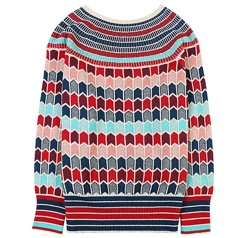 

Autumn New Women's Pullover Color Check Collar Loose Knit Top Thin 2019 Pullovers Full Sweater Women