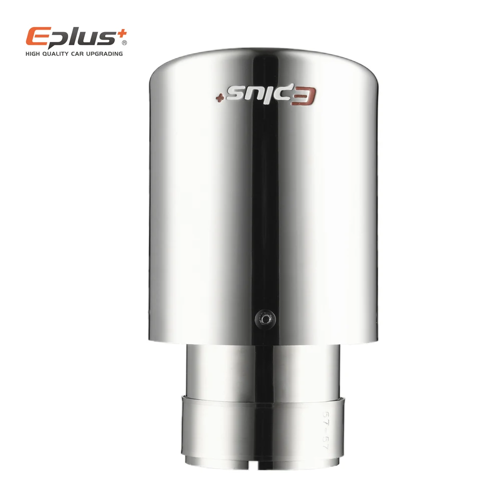 EPLUS Car Stainless Steel Muffler Tip Exhaust System Universal Crimping Silver Decoration Exhaust Pipe Mufflers for Akrapovic exhaust muffler tip exhaust pipe muffler