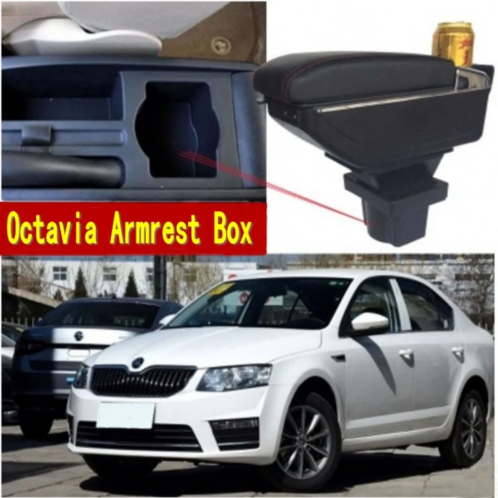 Для Skoda Yeti Octavia A5 подлокотник коробка центральный магазин содержимое Коробка Чехол для хранения USB интерфейс украшения аксессуары 2008-2010