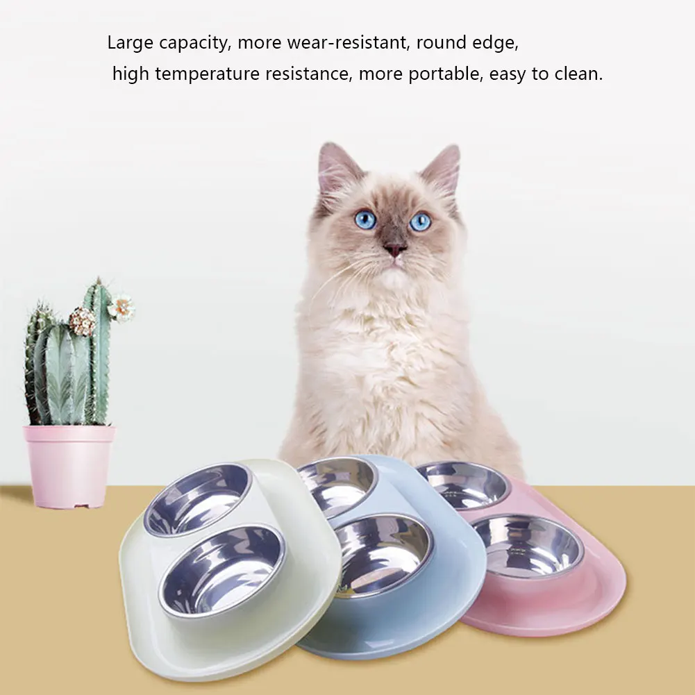 Dog Double Bowl Puppy Food Water Feeder Cute Stainless Steel Pets Drinking Dish Feeder Pets Supplies 1 Dog Double Bowl Puppy Food Water Feeder Cute Stainless Steel Pets Drinking Dish Feeder Pets Supplies 2