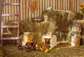

Autumn farmland straw bed photo backgrounds Fotografia retro kids Photography backdrop for Photo Studio props photophone LV-2175