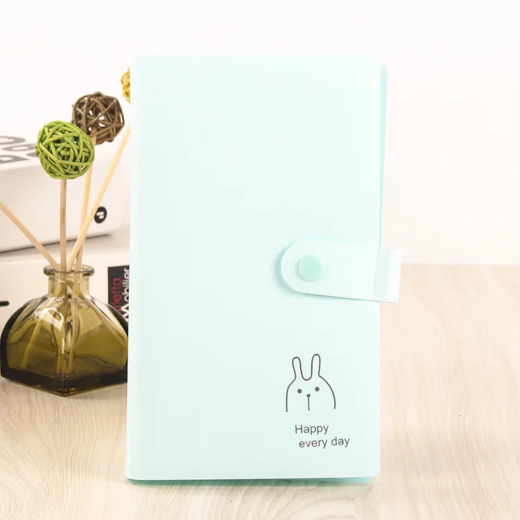 Transparent Multi-layer 120 Cards Korean Student Button-style Business Card Book Storage Clip 3 Inch Photo Business Card Book