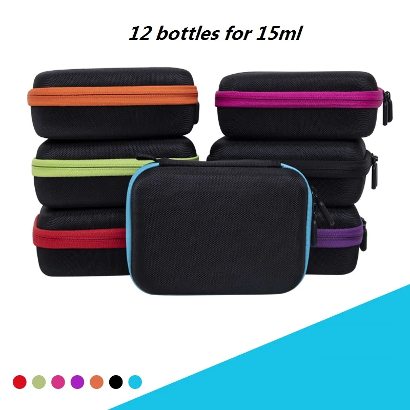 

7 Colors Essential Oil Case Essential Oil Bag 12 Bottles 15ML Perfume Oil Storage Box Travel Portable Essential Oil органайзер