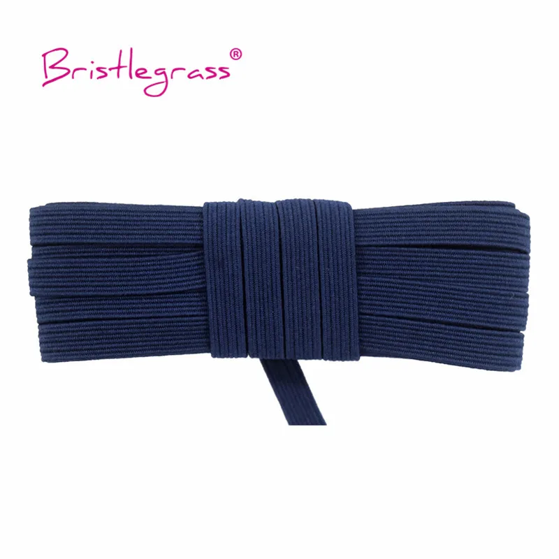 Bristlegrass Glitter Elastic Cord – 6mm Flat Skinny Band for DIY Sewing & Craft Projects