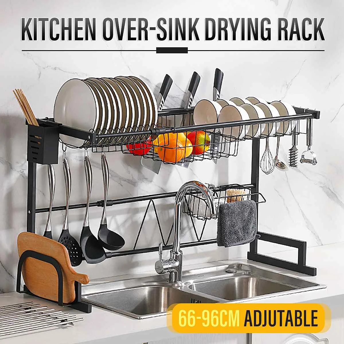 Kitchen Organizer Dish Drying Rack Over Sink 66 96cm Expandable Kitchen Storage Drainer Plate Rack Kitchen Utensils Holder Rack Racks Holders Aliexpress
