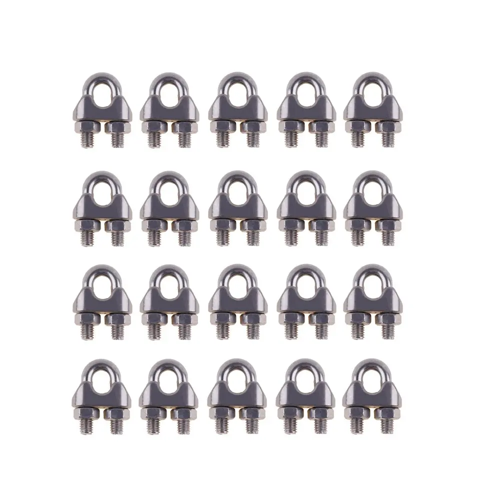 

20PCS Stainless Steel 3/16" M4 Wire Rope Cable Clip Clamp