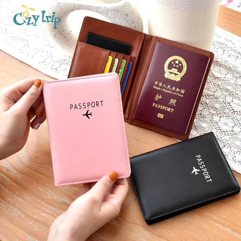 

RFID Blocking Passport Cover PU Leather Passport Holder Travel ID Card Case for Women and Men