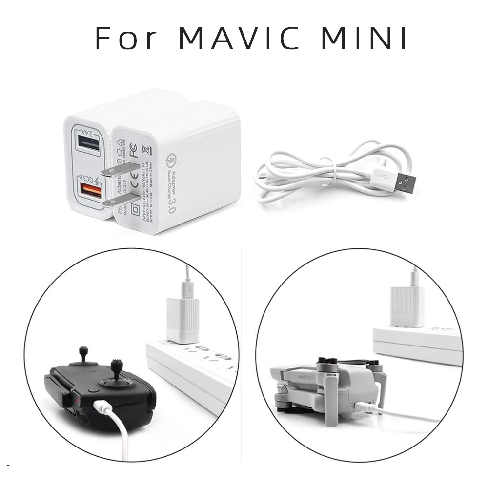 Аксессуары для мини дрона DJI Mavic 3 0 адаптер быстрой зарядки с двумя USB портами