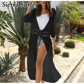 

Beach Wear For Women Women's Dresses Cover Up Swimsuit With Set Beachwear Dress Pure Color Leisure Cardigan Patchwork Acetate