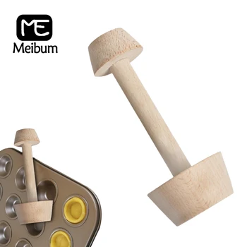 

Meibum Wood Tart Tamper Mold Double Side Wooden Egg Tart Mould DIY Cake Pastry Pusher Kitchen Baking Tools
