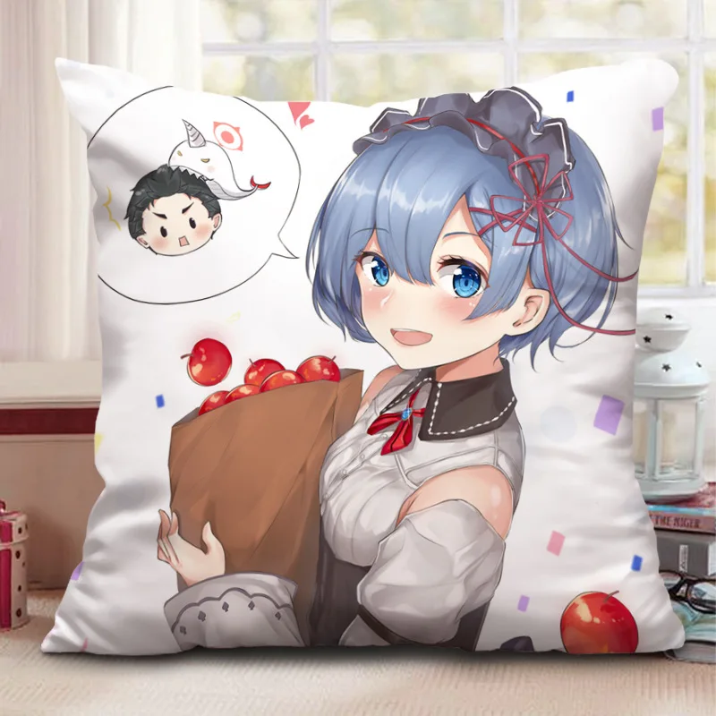 

Re:Zero kara Hajimeru Isekai Seikatsu Rem Plush Toy Pillows Anime Decoration Stuffed Sofa Ram Cushion for Kids Toys for Children