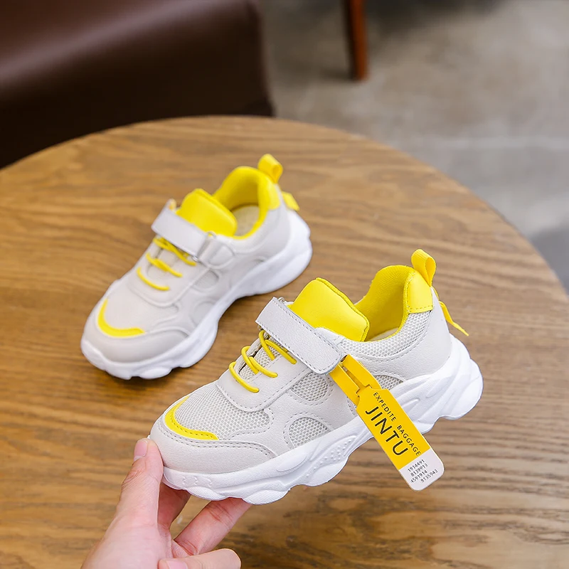 Kids Sneakers Boys Girls Children's Sports Shoes Breathable Mesh Student Thick Bottom Running Shoes Damping SH026