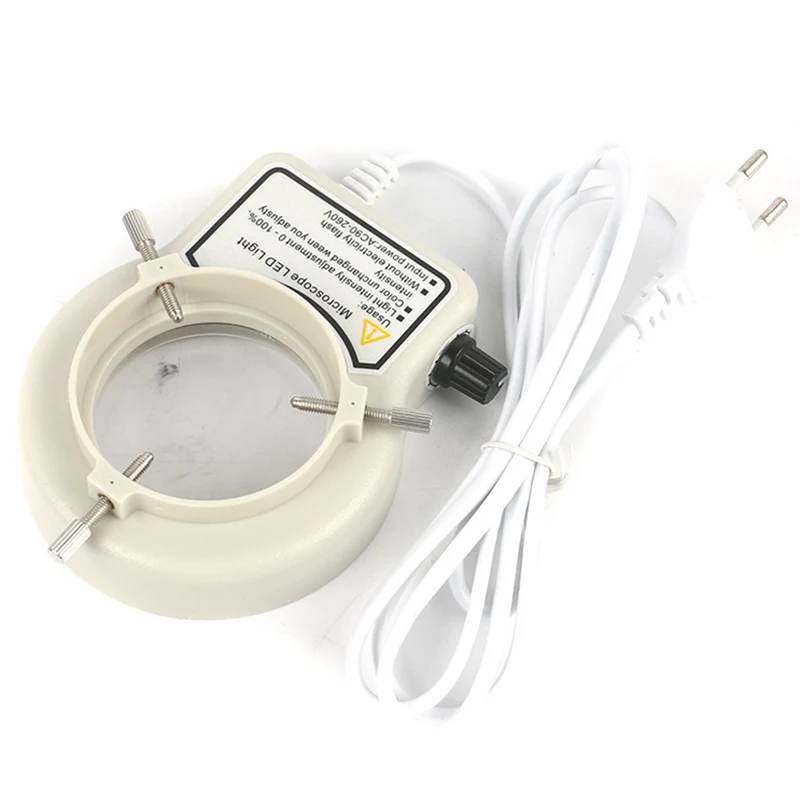 Adjustable 144 LED Ring Light Illuminator Lamp for Industry Stereo Trinocular Microscope Video Camera Lens Magnifier EU Plug