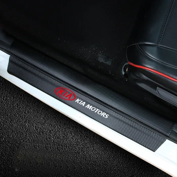 

4pcs car styling Carbon Fiber Door Waterproof threshold Protective Sticker For KIA K2 K3 K5 Sorento Sportage R Rio Soul