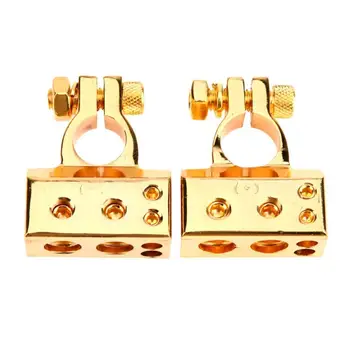 

1 Pair Car Audio Power Clip Battery Clip Battery Head Car Battery Terminal Chrome Positive And Negative