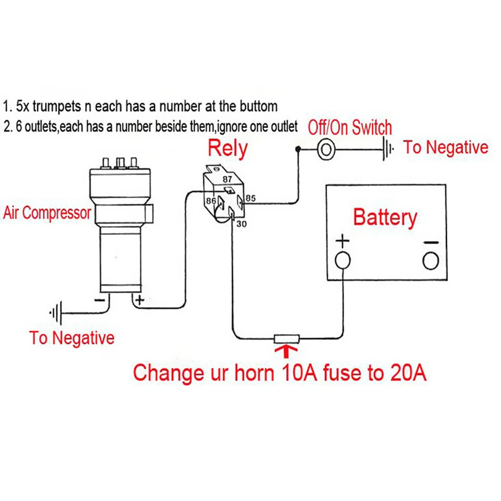 Универсальная 12V 5 музыкальная труба Дикси обтекатель воздуха для автомобиля Dukes Hazzard воздушный компрессор для автомобиля грузовика лодки