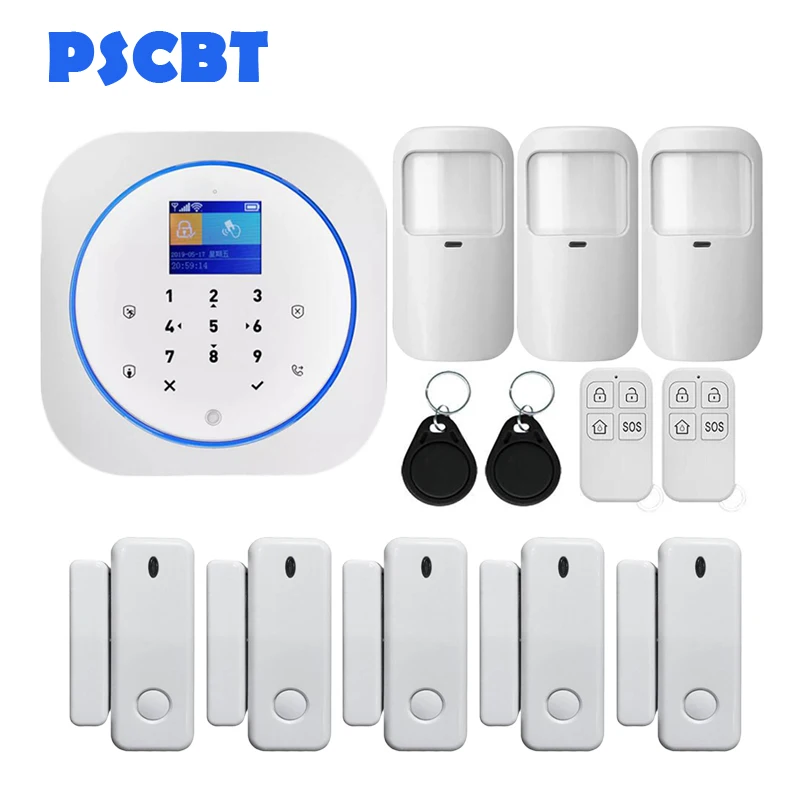 Kit 2 Tuya Smart wifi GSM сигнализация Alexa Google домашняя охранная система безопасности комплект PIR датчик движения двери приложение пульт дистанционного управления камера монитор - Цвет: Kit 2
