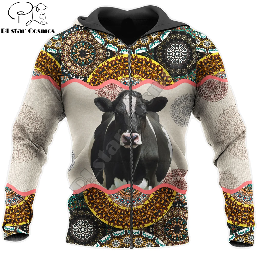 Beautiful Cow 3D All Over Printed Men Hoodie Harajuku Sweatshirt Streetwear autumn hoodies Unisex Casual jacket Tracksuits DK015