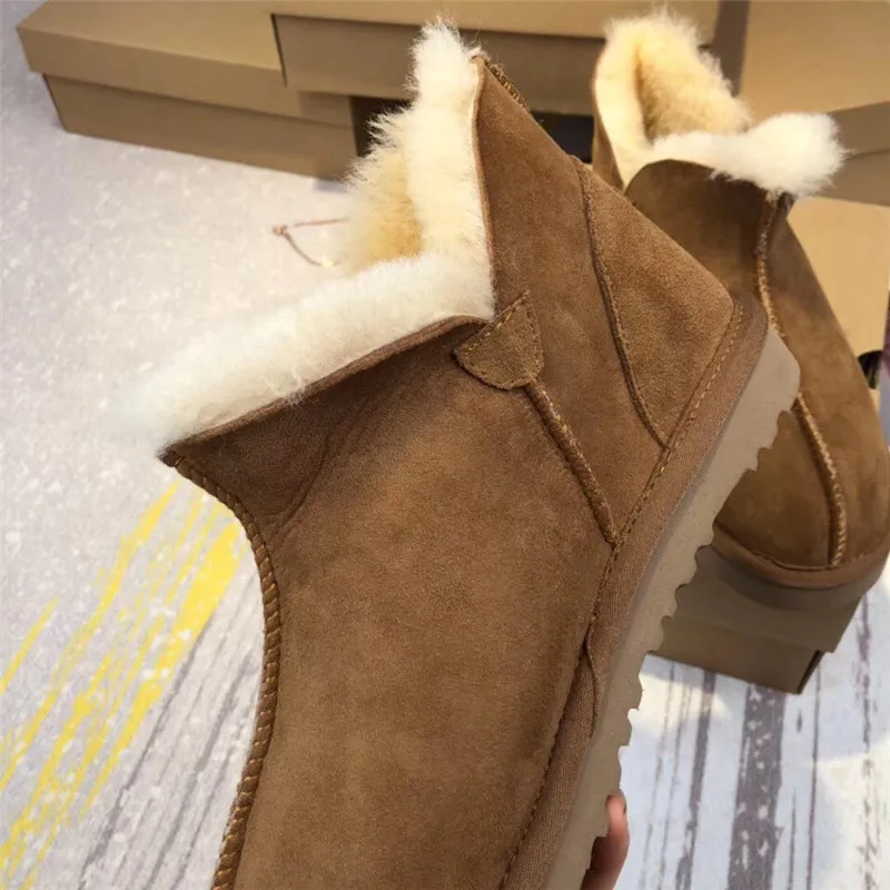 Real Fur Snow Boots Waterproof Genuine Leather Snow Boots Australia Classic Women Boots Warm Winter Shoes for Women