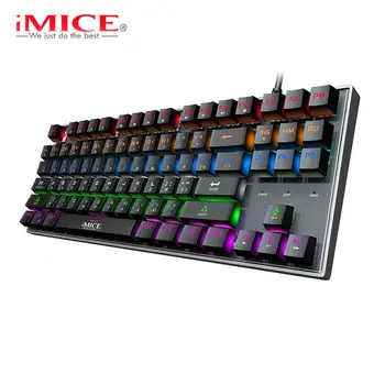 

Mechanical keyboard Wired Gaming keyboard Mechanical Russian Keycaps RGB Backlit Gamer Keyboard 87/104 keys For LOL CS Computer
