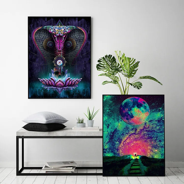 Абстрактная психоделическая кислота шелковая Живопись Lsd настенные картины для