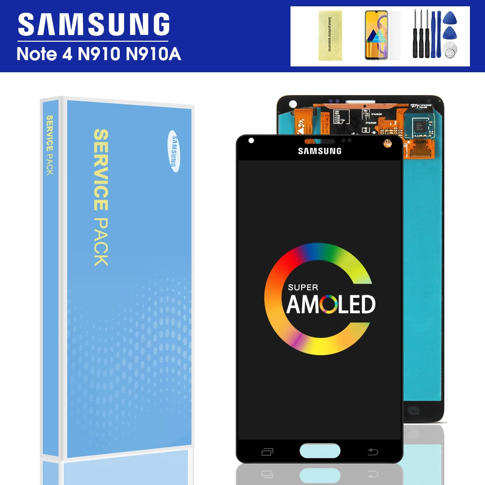 ЖК-дисплей 5 7 ''для SAMSUNG Galaxy Note 4 Note4 N910 N910C N910A N910F дисплей с сенсорным экраном и