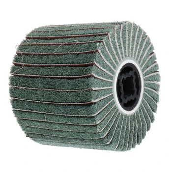 

10x 12cm 180 Grit Non-Woven Nylon Sand Flap Brush Satin Drawing Polishing Deburring Drum Wheel For Stainless Steel