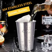 350 мл/500 мл Питьевая пивная кружка из нержавеющей стали кружка кружки для путешествий холодный металл Рюмка для бара кофе портативный креативный