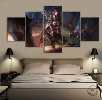 

Warcraft Games Art Wall Paintings Sylvanas Windrunner World of Warcraft Video Games Fan Art Canvas Oil Paintings Wall Art Decor